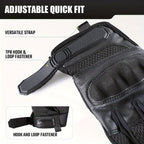Touch Screen Full Finger Gloves for Men Women - Nylon Blend Textured Grip, Hook-and-Loop Closure, Washable, Available in Black Brown Green, Sizes S M XL