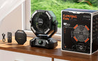 20000mAh Camping Fan with Dual Motor – Battery Operated Portable Fan with 4 LED Lantern Modes, 8 Speeds & Remote Control, Hanging Hook for Tent, Power Outages & Jobsite Use