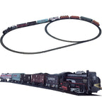 Electric Train Set for Kids - 19 Tracks 137.8 inch Expandable Layout, 10 Cars Electric Locomotive with Flashing Lights, Detachable Track | Classic Vintage Train Toy Gift for Boys Ages 3+ Christmas Birthday