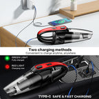 Cordless Car Vacuum Cleaner 6000PA High-Power Suction, 2000mAh Rechargeable Handheld Vacuum with 5 Accessories, Quiet Motor for Car Interior, Home & Pet Hair – Pink Women's Gift