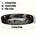 Men's Titanium Alloy Hexagonal Wide Bracelet 2pcs – Hypoallergenic Water-Resistant Removable Wristband with Snap Ring, Fashion Accessory Gift for Men in Black Silver Gold