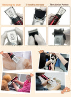 USB Rechargeable Wireless Pet Hair Trimmer for Dogs and Cats - Cordless Grooming Scissors with Lithium Battery 36V Low Voltage Safe, Professional Home and Salon Use Pet Clipper