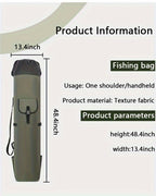Fishing Rod Bag Large Capacity Folding Durable Fishing Gear Carrier Bag Multifunctional Rod Holder Case with Two Lead Weights Fits Multiple Rods Tackle Organizer for Freshwater Saltwater Fishing