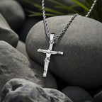 Stainless Steel Cross Necklace for Men & Women – Dainty Unisex Religious Pendant Necklace, Lightweight 0.25oz Exquisite Craftsmanship, Perfect Gift for Christmas, Birthday & Confirmation, 55cm / 22in