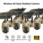 4G LTE Solar Security Camera Outdoor Wireless – No WiFi Needed, 4K Night Vision, 360° Live View, Two-Way Audio, Waterproof Trail Camera for Hunting, Farm, Ranch & Wildlife Monitoring