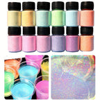 Holographic Glitter Set 12 Colors – Fine Glitter Powder for Nail Art, Body, Face, Resin & Craft Projects | Christmas & Halloween Gift