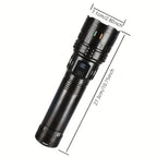 Rechargeable LED Tactical Flashlight 1500 Lumens with Adjustable Zoom, Shoulder Strap, 4 Modes for Camping, Hunting, Farm Inspection & Emergency Outdoor Use