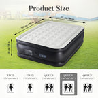 Inflatable Air Mattress with Built-In Pump – Double Height Blow-Up Airbed 16"/18"/21" Thick, 660 Lbs Capacity, Non-Slip Bottom – for Home, Guest Room, Camping & Outdoor Use