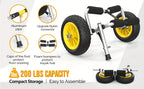 Bonnlo Portable Kayak Trolley Cart Collapsible Cast Aluminum Alloy with 10" Solid Wheels - Fits Canoes, Paddle Boards, Jon Boats, Float Mats & Watercraft Transport