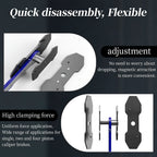 Brake Caliper Press Tool with 360° Swing Ratchet – Piston Spreader Pad & Hand Wrench Expander for Single, Twin & Quad Piston Disc Brake Calipers, Alloy Steel, Universal Fit for Cars & Trucks