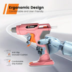 Cordless Hot Glue Gun USB Rechargeable with 25 Glue Sticks – 20 Second Fast Heating Anti-Drip Safety Design for DIY Crafts Home Repair Plush Toy Repair and Handmade Projects – Pink Grey Blue