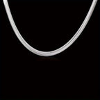 925 Sterling Silver Flat Snake Chain Necklace – Sleek Minimalist Unisex Jewelry, 20 Inch Smooth Serpentine Chain, Perfect Gift for Weddings, Parties, Christmas & Holidays