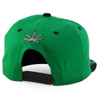 Rasta MJ Leaf 3D Embroidered Flat Bill Snapback Cap – Hip Hop Reggae Hat, Adjustable Snapback, One Size Fits Most, Unisex Streetwear Baseball Cap
