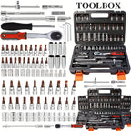 52-Piece Professional Tool Set - Chrome Vanadium Steel, Portable Toolbox for Home & Car Repair, Multi-Function DIY Hand Tool Kit for Enthusiasts & Professionals, Great Gift for Men