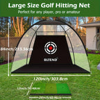 10x7ft Golf Practice Net & Mat Set with Balls, Tees & Carry Bag – Heavy Duty Golf Hitting Net for Backyard, Basement & Indoor Outdoor Use, Golf Training Equipment Gift for Men & Women