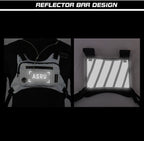 Reflective Chest Bag Running Vest Pack Lightweight Adjustable Crossbody Sling Bag for Men Women – Waterproof Sport Chest Pack for Cycling Hiking Skiing with Headphone Hole, Black & White