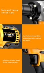 21V Brushless Cordless Impact Wrench & Drill Set – 4000mAh Li-ion Battery, Toolbox, Charger & Socket Accessories for Automotive, Home & Industrial Use