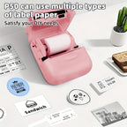 P50 Portable Bluetooth Thermal Label Printer – Wireless Mini Label Maker for Home, Office, Retail, Clothing, Jewelry & Food, Compatible with Android & iOS, Includes 40x30mm White Label Roll