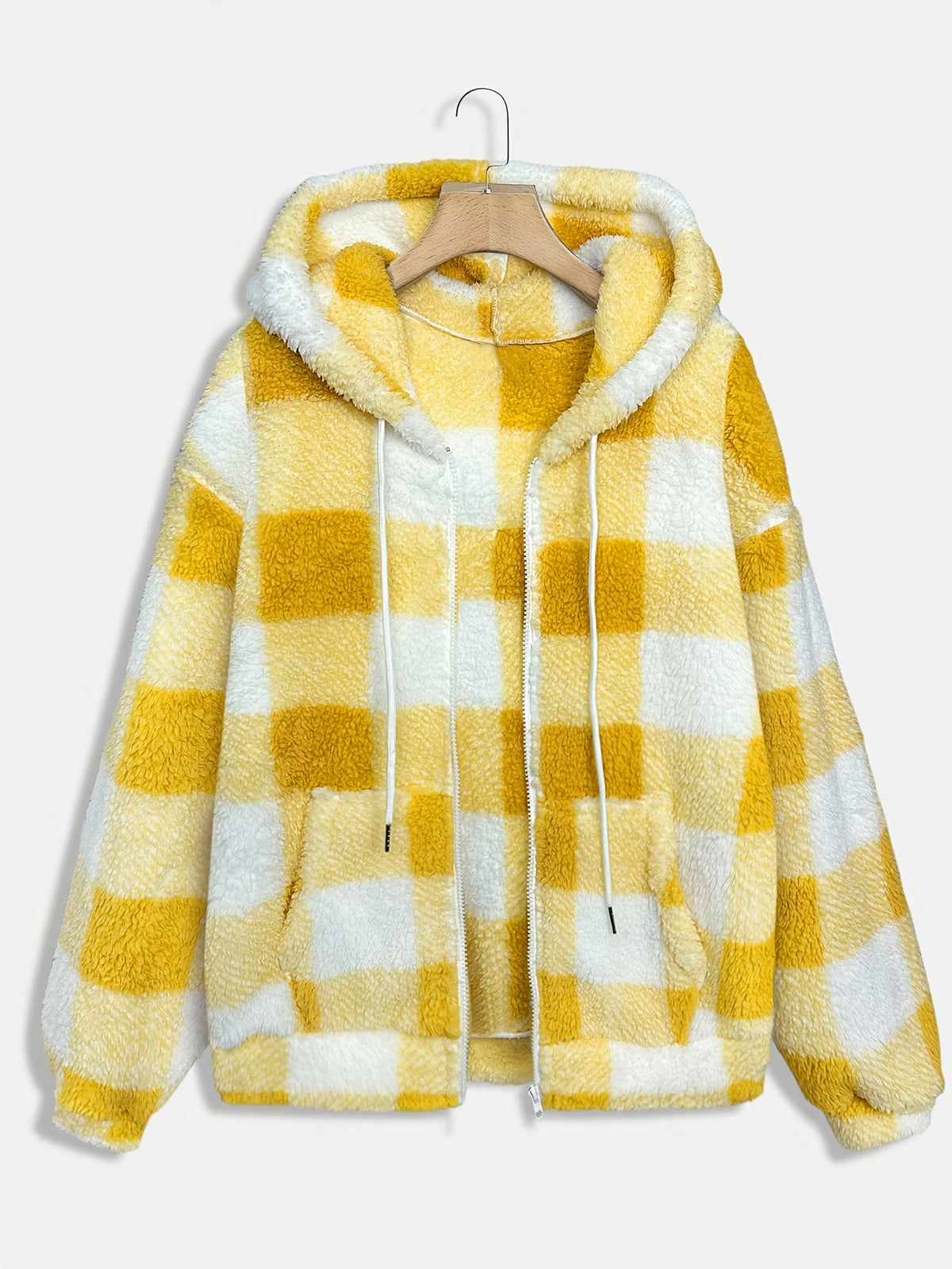 Women's Plaid Fleece Sweatshirt Casual Pullover Top Long Sleeve Soft Warm Fall Winter Fashion Black Khaki Red Green Yellow XS S M L XL