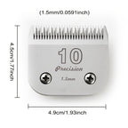 4-Pack A5 Dog Grooming Clipper Blades Set - Detachable Stainless Steel Blades #10 #7F #5F #4F Compatible with Andis Oster Heiniger & All A5 Series Clippers, Professional Pet Grooming Replacement Blades