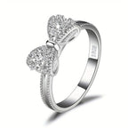 925 Sterling Silver Bowknot Ring for Women – Sparkling Cubic Zirconia Bow Design, Available in Silver, Yellow Gold & Rose Gold Finishes, Dainty Hypoallergenic Fine Jewelry for Dating Daily Wear & Gifting, Sizes 4-10