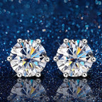 Moissanite Stud Earrings for Women S925 Sterling Silver – 0.5CT 1CT 2CT 3CT Vintage Style Diamond Alternative Earrings in Gold Silver Elegant Jewelry Gift