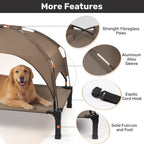 Elevated Dog Bed with Removable Canopy Shade Tent – Portable Raised Outdoor Cooling Pet Cot for Dogs & Cats, Breathable Mesh, Lightweight Foldable Design for Camping, Yard & Patio