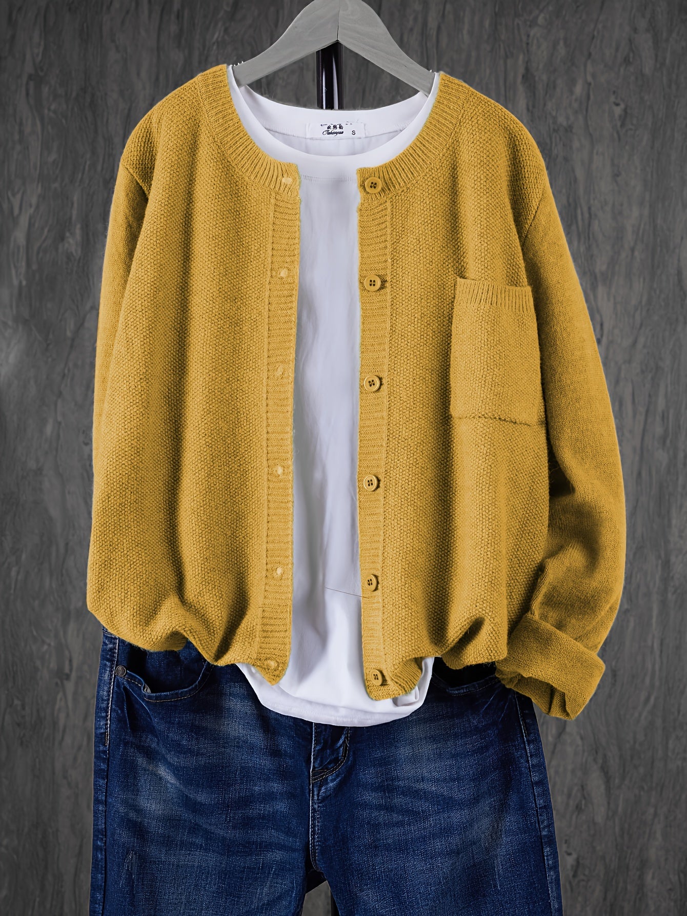 Women's Button-Front Pocket Cardigan Sweater – Casual Cozy Knit Open Layer for Autumn & Winter in 13 Colors