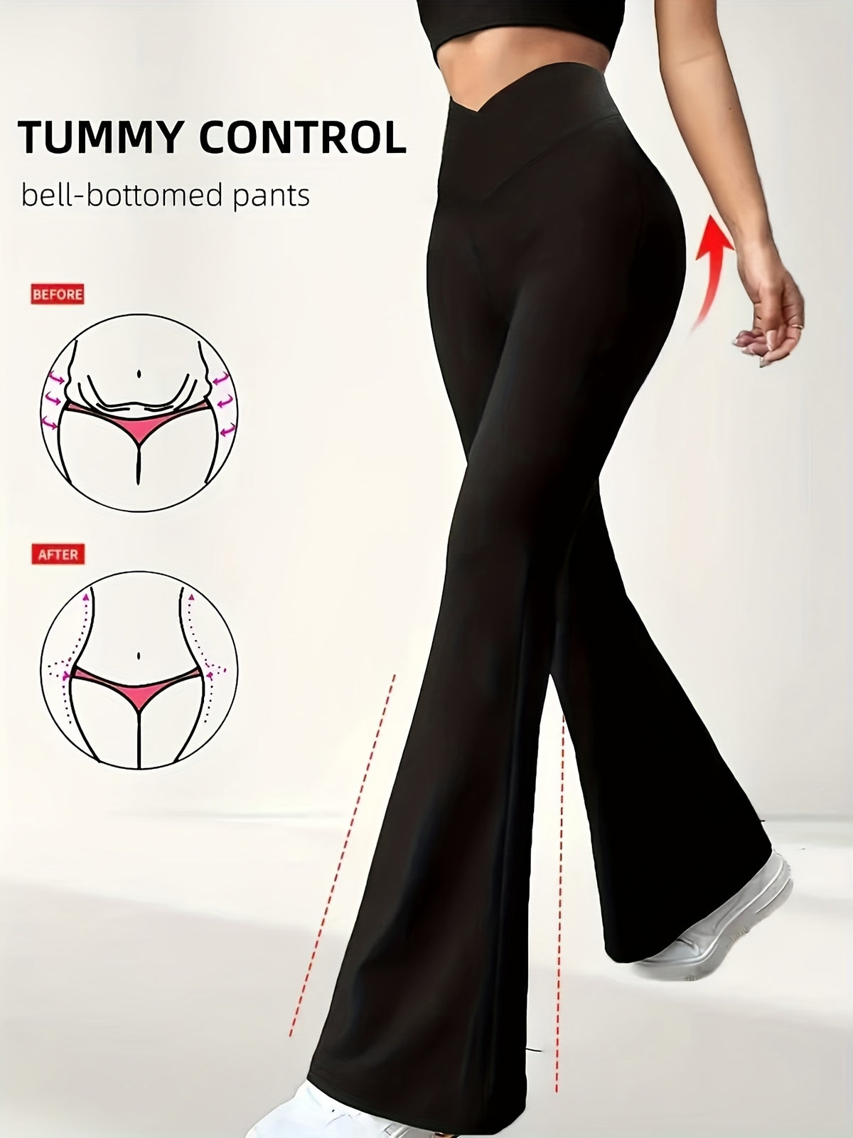 Tummy Control Flare Pants for Women High Waist Bell Bottom Pants Slimming Wide Leg Yoga Pants Stretch Fitted Bootcut Trousers S-XXL