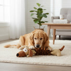 Large Squeaky Crinkle Dog Toy – Extendable 15.7" to 19.7" Plush Pull & Tug Bite Toy with Crinkled Paper Filling for Small Medium Large Dogs, Interactive Fetch & Chew Toy, No Battery Needed