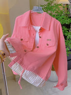 Women's Striped Patchwork Top Lapel Collar Chic Woven Blouse Spring Fall Fashion Shirt Red Yellow Black S-XXL