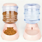 Automatic Gravity Dog Feeder and Water Dispenser 1 Gallon 3.8L - No Batteries Required, Durable PP Material, Suitable for Cats and Dogs Small Medium Pets, Hands-Free Gravity Feeding Station, Perfect Gift