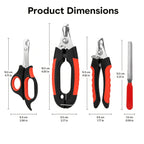 Pet Nail Clipper & Grooming Set 4 Piece - Stainless Steel Dog Cat Nail Trimmer Kit with Large & Small Clippers, Scissors & Nail File, Professional Paw Care Tools for Dogs & Cats