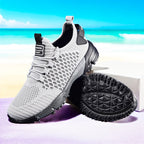 Men's Thick-Soled Non-Slip Sneakers – Lightweight Lace-Up Casual Walking Shoes for Hiking, Outdoor & Daily Wear, Comfortable Low-Top Athletic Sneakers for Men, Spring Autumn Trail Running Shoes