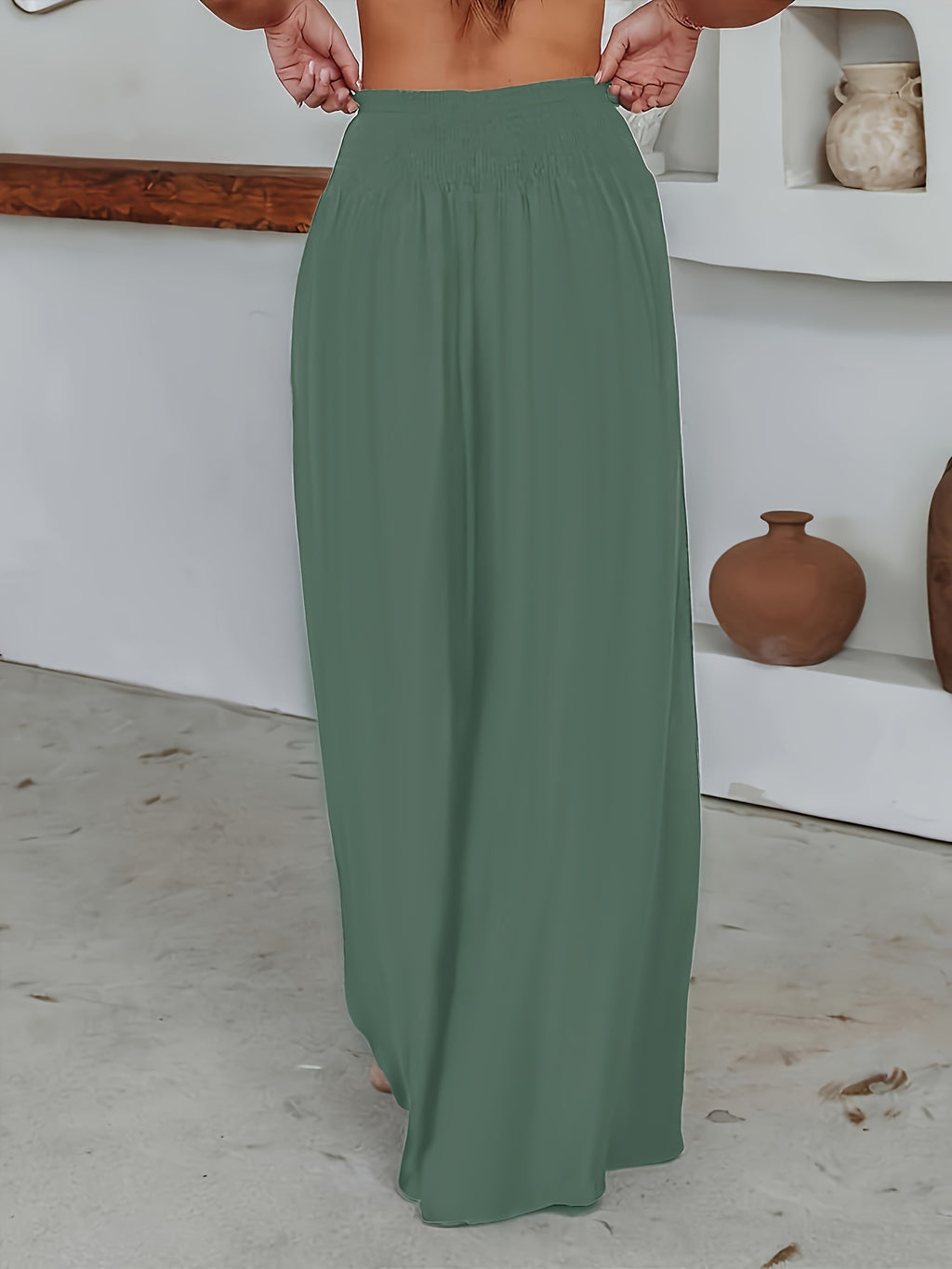 Women's Pleated Skort Solid Color Casual Culotte Skirt with Built-in Shorts S M L XL XXL Black Burgundy Khaki Olive Green