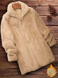 Zip Up Teddy Coat Women Fuzzy Fleece Sherpa Jacket Solid Color Long Sleeve Winter Outerwear Warm Fluffy Coat with Zipper Closure S-XXL Multiple Colors