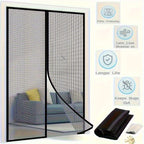 Magnetic Screen Door Hands-Free Auto-Close – Heavy Duty Mesh Curtain with Frame Shackle, Bug & Insect Proof, Pet & Kid Friendly for Front Door, Kitchen, Balcony & Bedroom