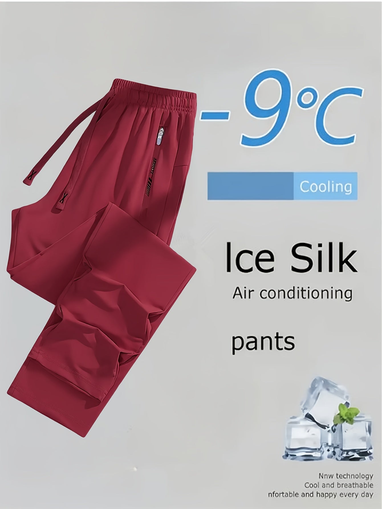Women's Quick-Dry Ice Fiber Pants Lightweight Breathable Athletic Trousers Zipper Pockets Elastic Waist Hot Weather Golf Gym Casual Summer Outdoor Pants XS S M L XL XXL | Lake Blue Black Olive Green Burgundy Grey