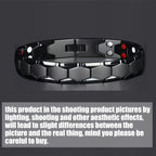 Men's Titanium Alloy Hexagonal Wide Bracelet 2pcs – Hypoallergenic Water-Resistant Removable Wristband with Snap Ring, Fashion Accessory Gift for Men in Black Silver Gold