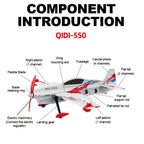 6CH RC Plane Brushless Motor Remote Control Aircraft One-Key Stunt Aerobatics RC Glider Airplane Toy for Beginners and Experienced Pilots with Two Batteries Included