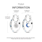 925 Sterling Silver Large Sun Design CZ Hoop Earrings for Women – Hypoallergenic Sparkling Cubic Zirconia Luxury Hoop Earrings, Elegant Statement Jewelry for Daily Wear & Party