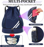 Lightweight Sports Drawstring Backpack for Men & Women | Gym Bag for Basketball Yoga Fitness | Spacious Polyester Shoulder Bag with Drawstring Closure & Inner Pouch | 6 Colors
