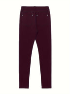 Women's High Waist Stretch Skinny Jeans Metal Button Detail Street Style Slim Fit Denim Pants 10 Colors S-XXL