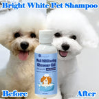 Pet Whitening Shampoo for White Fur Dogs & Cats - Professional Brightening Coat Cleanser to Remove Yellow Stains & Odor, Natural Mild Formula Safe for Sensitive Skin, Puppies & Kittens, 80g Grooming Shampoo