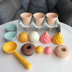Ice Cream Toy Set 7 Piece with Sand Digging Tools Scoop Cone Pretend Play Outdoor Beach Sandbox Toy for Toddlers Kids Summer Gift Party Favor