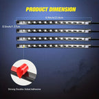 4pcs LED Car Interior Light Strip RGB Music Sync – 48 Color USB Remote Control Under Dash Ambient Lighting Kit for Car Truck SUV Van – Easy Install, No Battery Needed