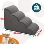 Dog Stairs for Bed & Sofa – Non-Slip Pet Steps 2/3/4 Steps for Small Dogs Cats, Removable Washable Cover, Orthopedic Ramp for Senior Dogs, Injured Pets & Joint Pain Relief, 5 Colors