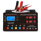 Smart Universal Battery Charger 12V 24V with LCD Screen Pulse Repair Trickle Maintainer for Car Truck Motorcycle Boat Lawn Mower Harvester – Automatic Temperature Regulation