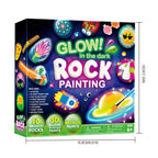 Glow in the Dark Rock Painting Kit for Kids Ages 6+ – Complete Arts & Crafts Set with 10 Rocks, 17 Paints, Gems, Brushes & Stickers | STEM Creative Art Toy Gift for Boys & Girls, Birthday & Easter