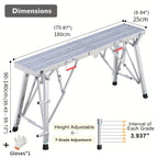 Scaffolding Work Platform 800Lb Heavy Duty Adjustable Height 31.5–49" – Folding Portable Step Ladder with Anti-Slip Feet & Safety Lock for Painting, Drywall, RV Cleaning, Car Washing & Home Decorating